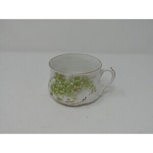 Vintage C.T. Altwasser Bavaria Germany Floral Teacup Green Gold Trim Porcelain
